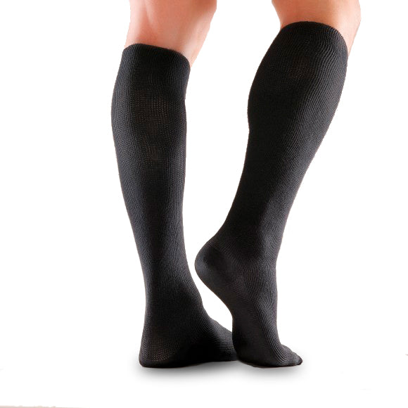 Bomull Knestrømpe (Bred) - Sort XL