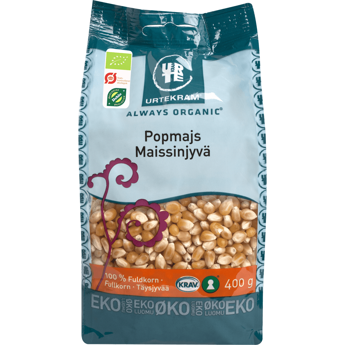 Urtekram Popcornsmais Økologisk | 400 g fra Urtekram