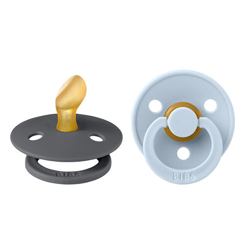 Colour Latex 0-6mnd Anatomisk (Iron/Baby Blue) 2 stk fra BIBS