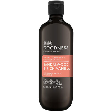 Goodness Men Sandalwood & Rich Vanilla Shower Gel fra Baylis & Harding Goodness
