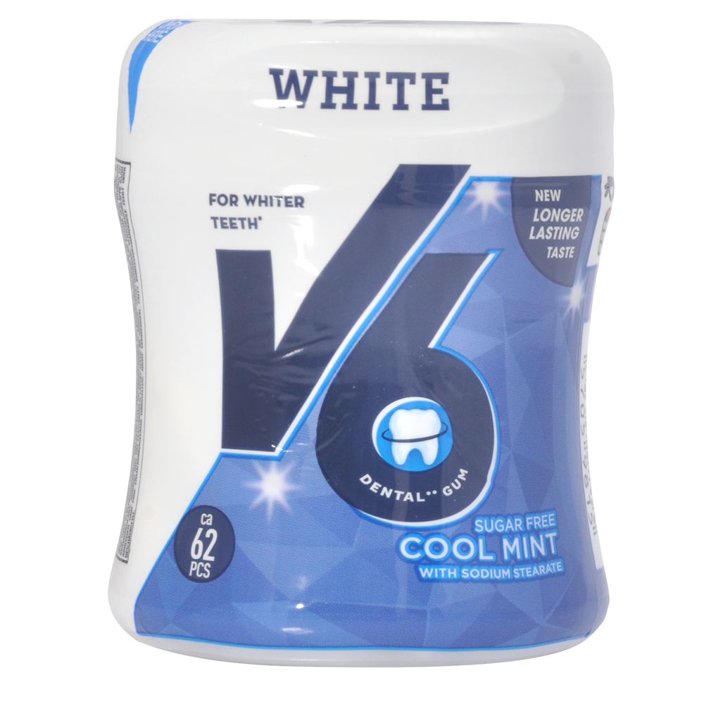 V6 White Cool Mint Tyggegummi fra V6 Dental