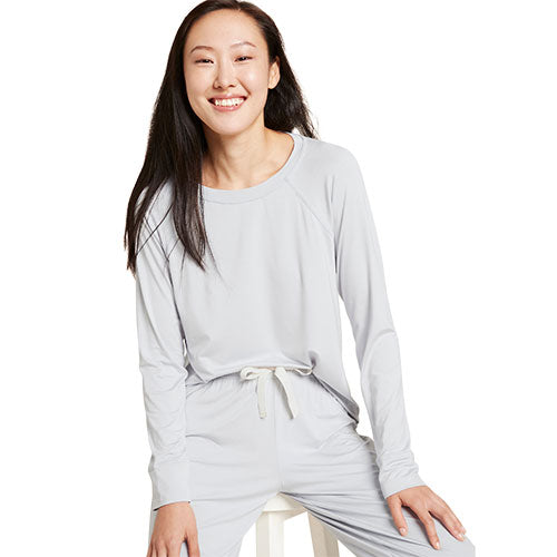 Boody Goodnight Raglan Sleep Top Dove | Str. M fra Boody