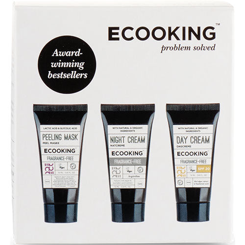 Boks 3 - Dagkrem SPF20, Nattkrem & Peel Maske fra Ecooking