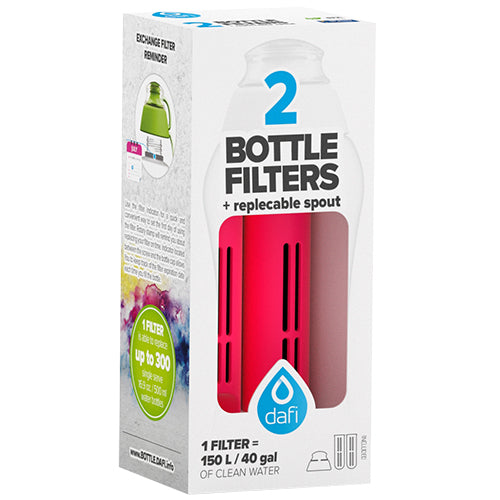 Refill 2 stk Filter + Munnstykke Til Filterflaske, Rød fra Dafi