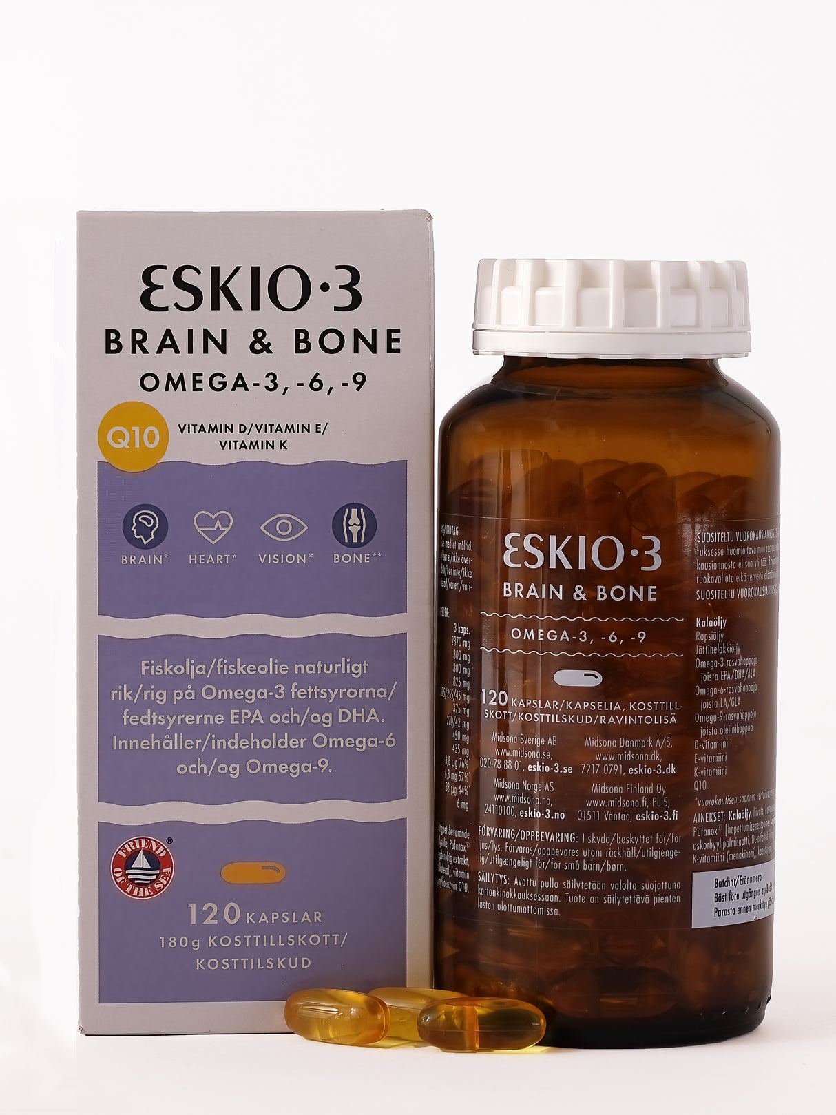 Brain & Bone Omega 3, 6, 9 fra Eskio3