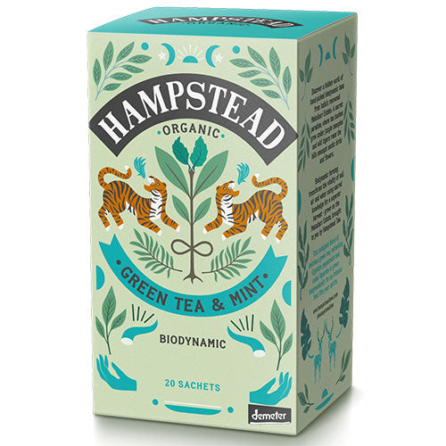 grønn te og mynte Øko Demeter fra Hampstead Tea