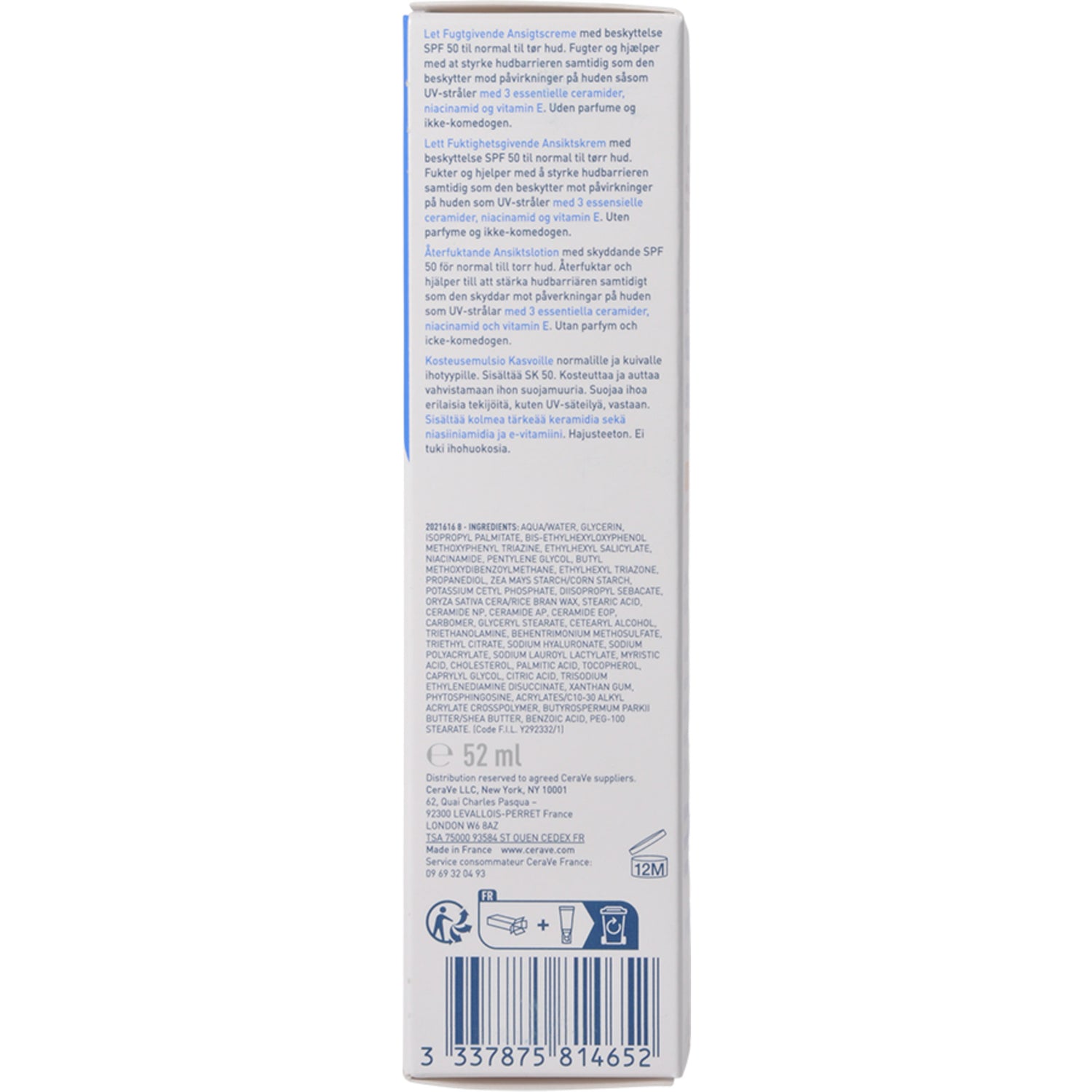 Facial Moisturising Lotion SPF50 fra CeraVe