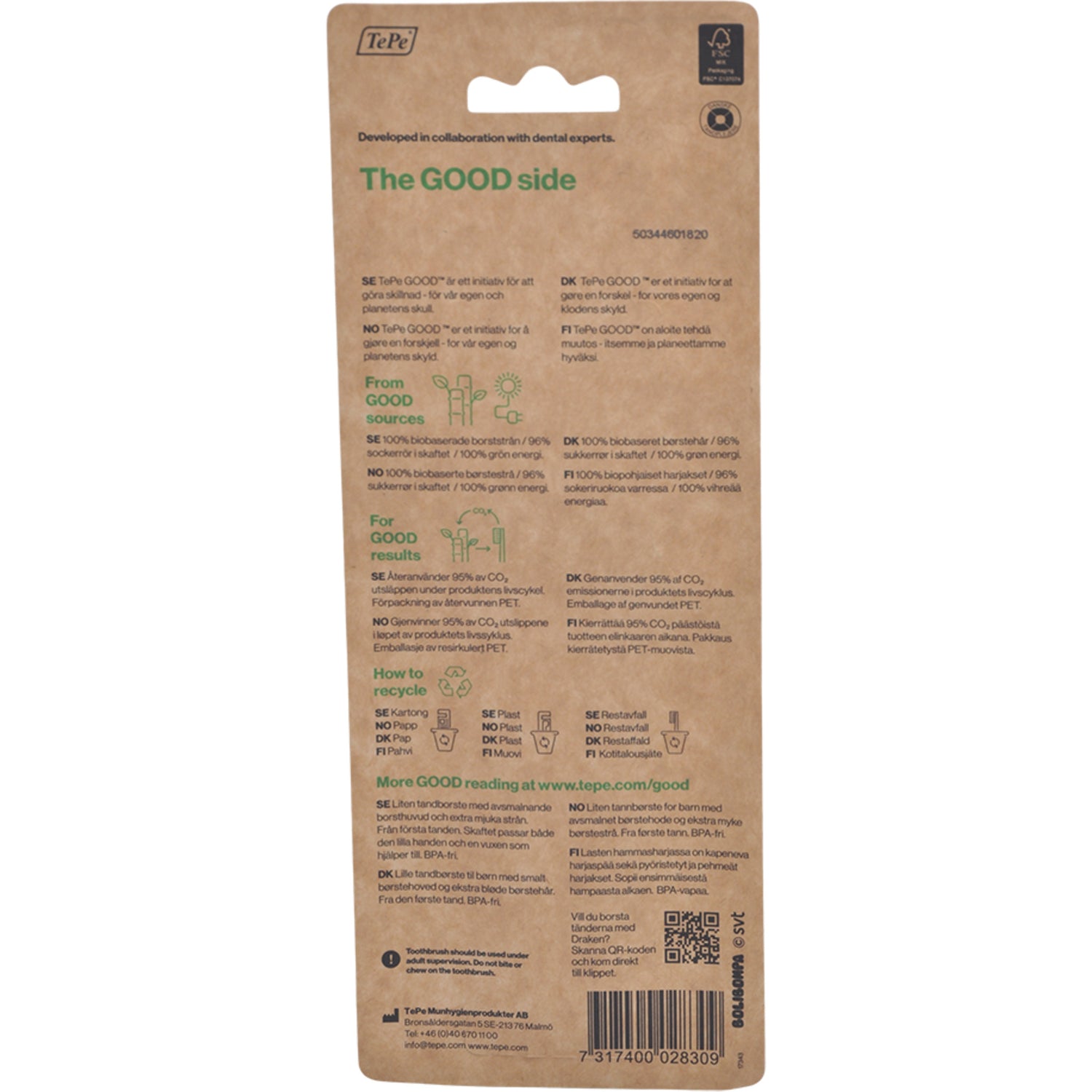 Good Barnetannbørster 0-3 år Mini Extra Soft fra TePe