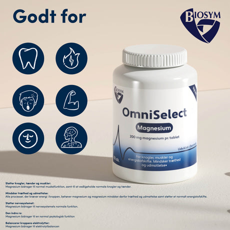 Biosym Omniselect Magnesium | 100 Tabl. fra Biosym