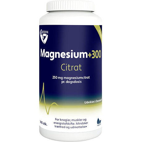 Biosym Magnesium+300 Citrat | 160 kapsler fra Biosym