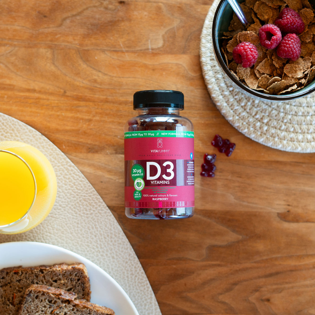VitaYummy D3 Raspberry | 90 vingummi fra VitaYummy