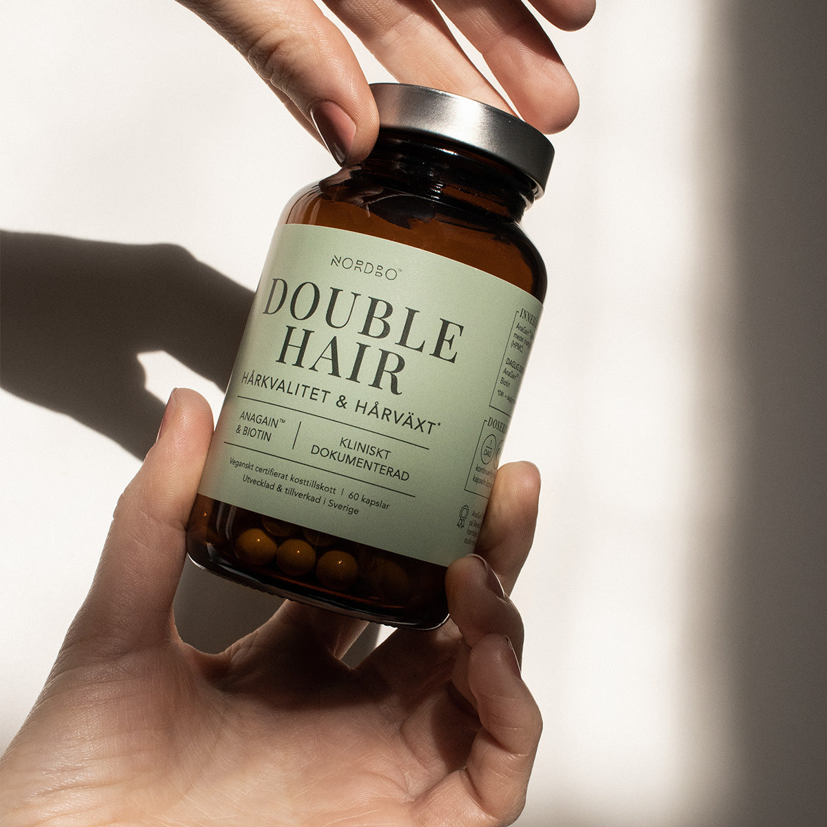 NORDBO Double Hair | 60 kapsler fra NORDBO