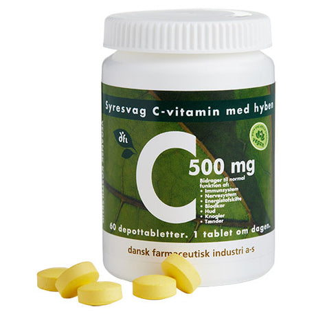 C500 mg syrefattig C-vitamin fra Grønne dfi vitaminer