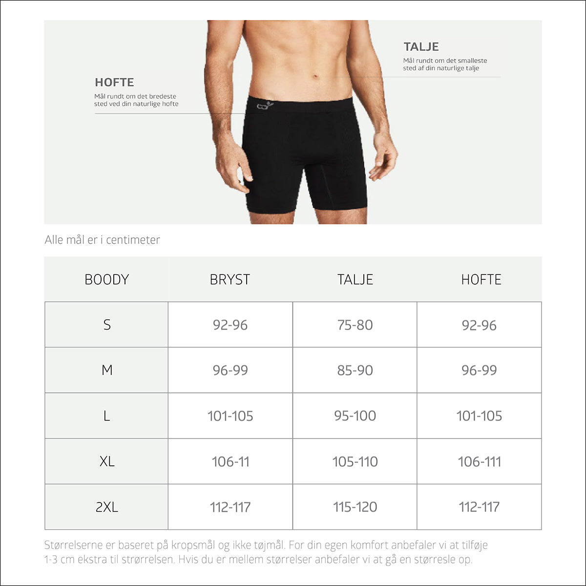 Boody Men´s Boxers Light Grey Marl | Str. M fra Boody