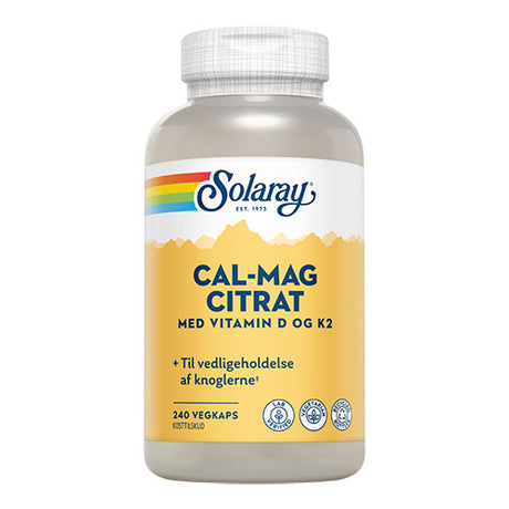 Solaray Cal-mag Citrat Med Vitamin D Og K2 | 240 kapsler fra Solaray