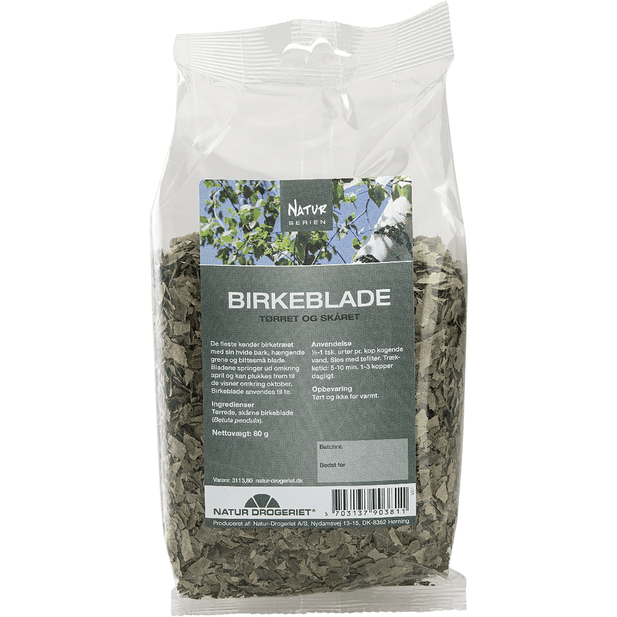 Natur-Drogeriet Tørkede, skårede bjørkeblader | 80 g