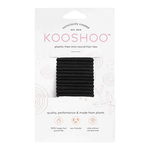 Hårstrikker Svart plastfri 12 stk (mini) fra KooShoo