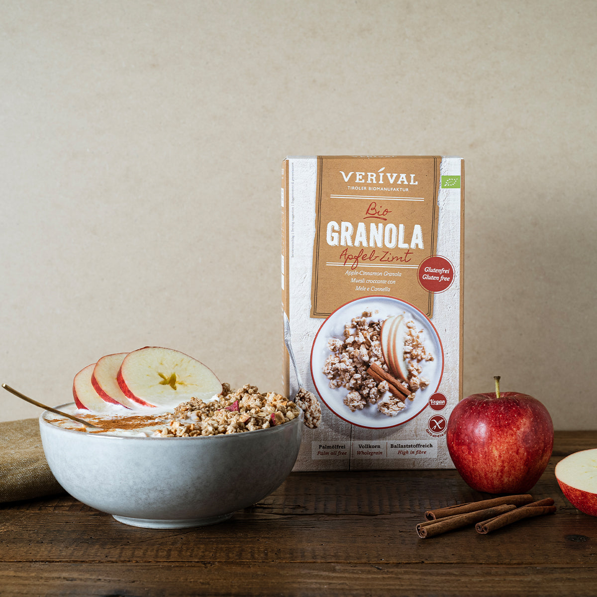 Granola Eple-Kanel Øko Glutenfri fra Verival