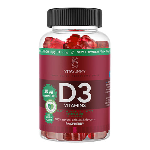VitaYummy D3 Raspberry | 60 vingummi fra VitaYummy