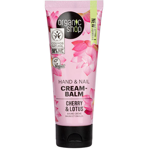 Organic Shop Hand & Nail Cream-Balm Cherry & Lotus | 75 ML fra Organic Shop