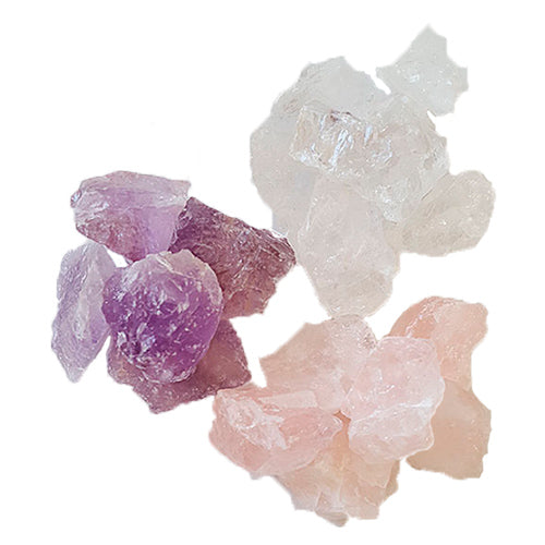 Golden Triangle Krystalpakke Rosakvarts, Ametyst & Bjergkrystal fra NatureSource
