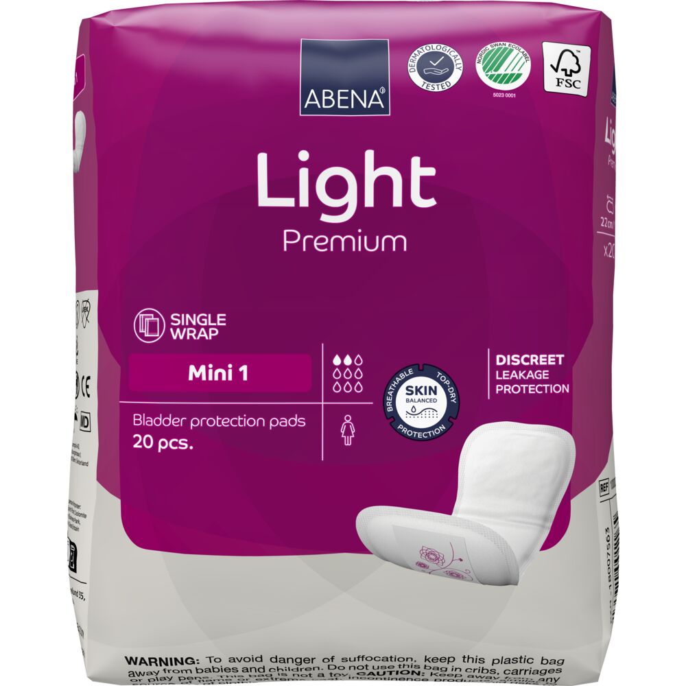Abena Light Mini 1 Inkontinensbeskyttelse | 20 stk