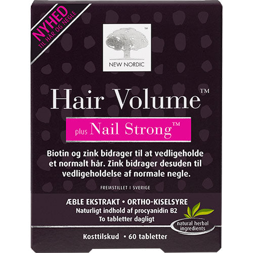 New Nordic Hair Volume + Nails Strong | 60 Tabl. fra New Nordic
