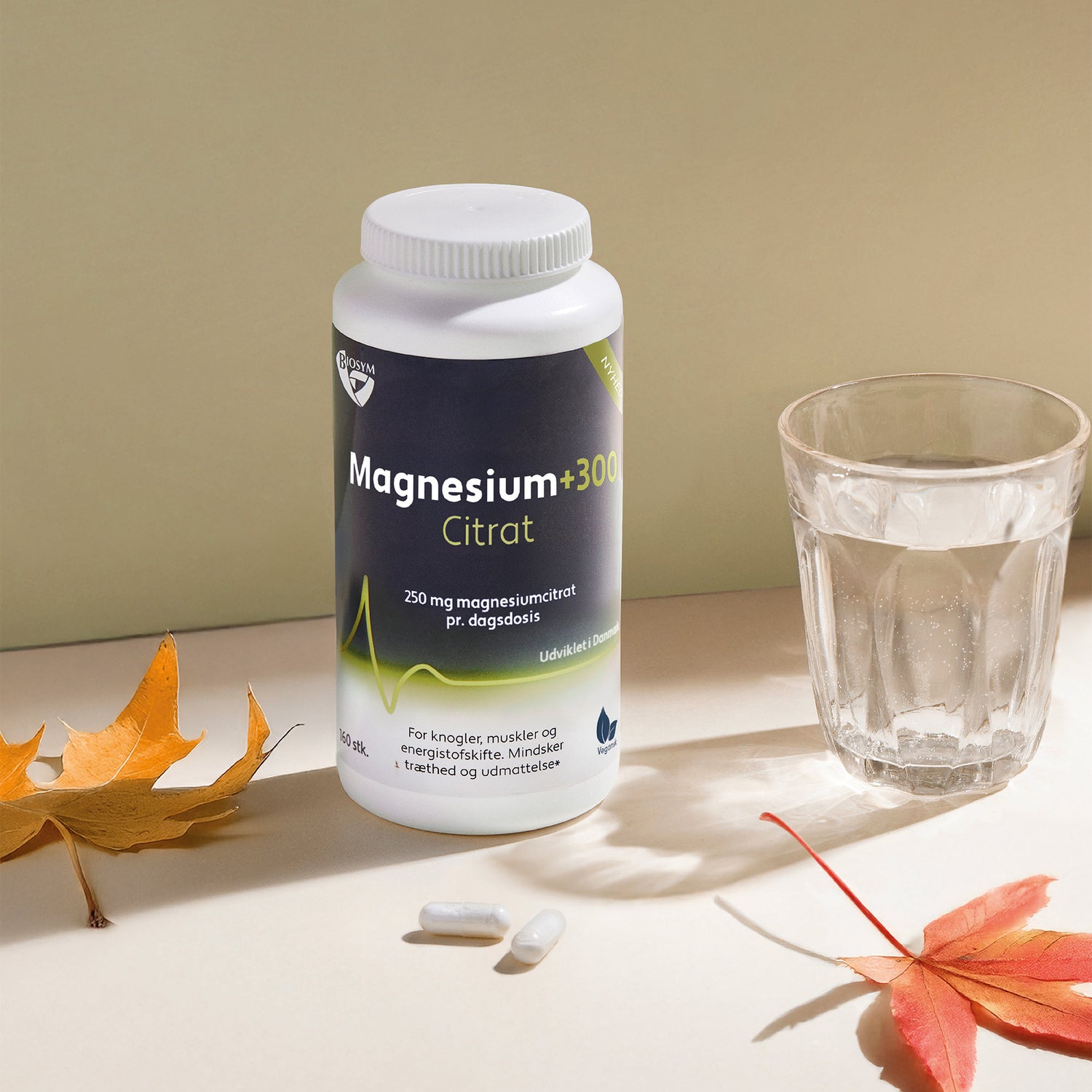 Biosym Magnesium+300 Citrat | 160 kapsler fra Biosym