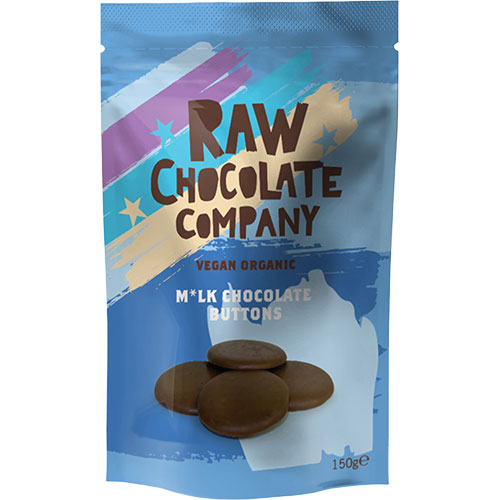 Sjokoladeknapper med m*lkesjokolade Økologisk fra The Raw Chocolate Company