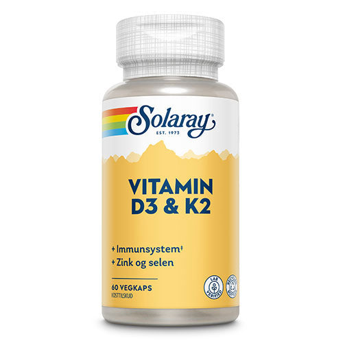 Solaray Vitamin D3 & K2 | 60 kapsler fra Solaray