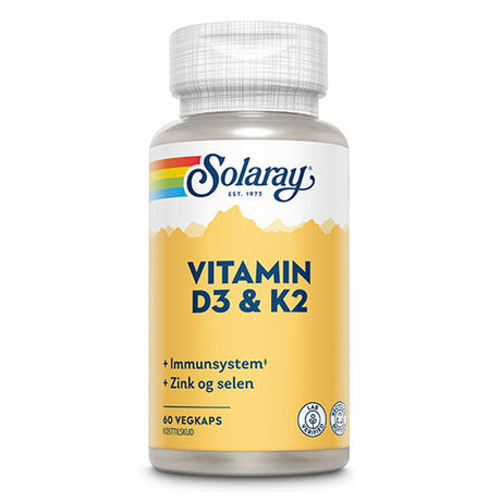 Solaray Vitamin D3 & K2 | 60 kapsler fra Solaray