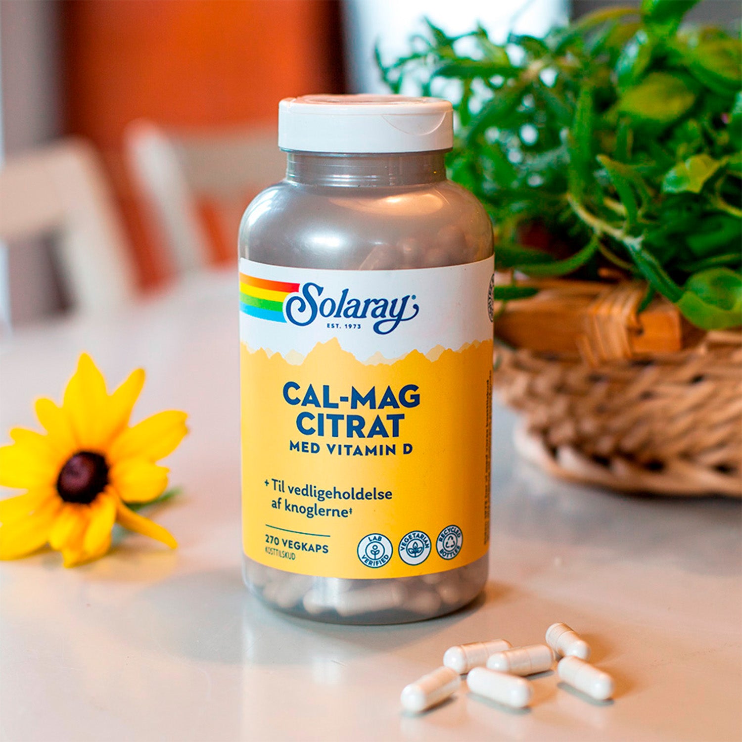 Cal-Mag Citrat m. D-vitamin fra Solaray