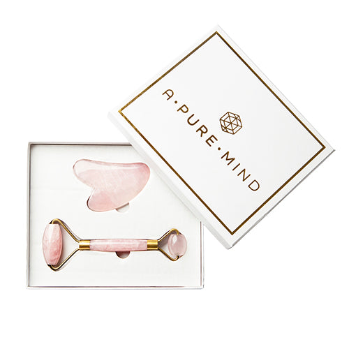 Gaveeske Ansiktsrulle samt steiner i Rosa Kvarts fra A Pure Mind