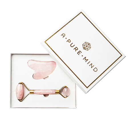 Gaveeske Ansiktsrulle samt steiner i Rosa Kvarts fra A Pure Mind