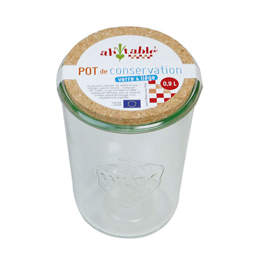 Ah table Opbevaringsglas M. Kork Låg | 0,9 L fra Ah table