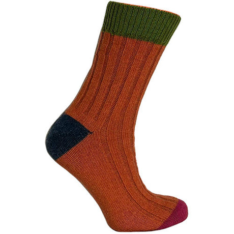 Merinostrømper Lime/orange | Str. 43/46 fra Clemente