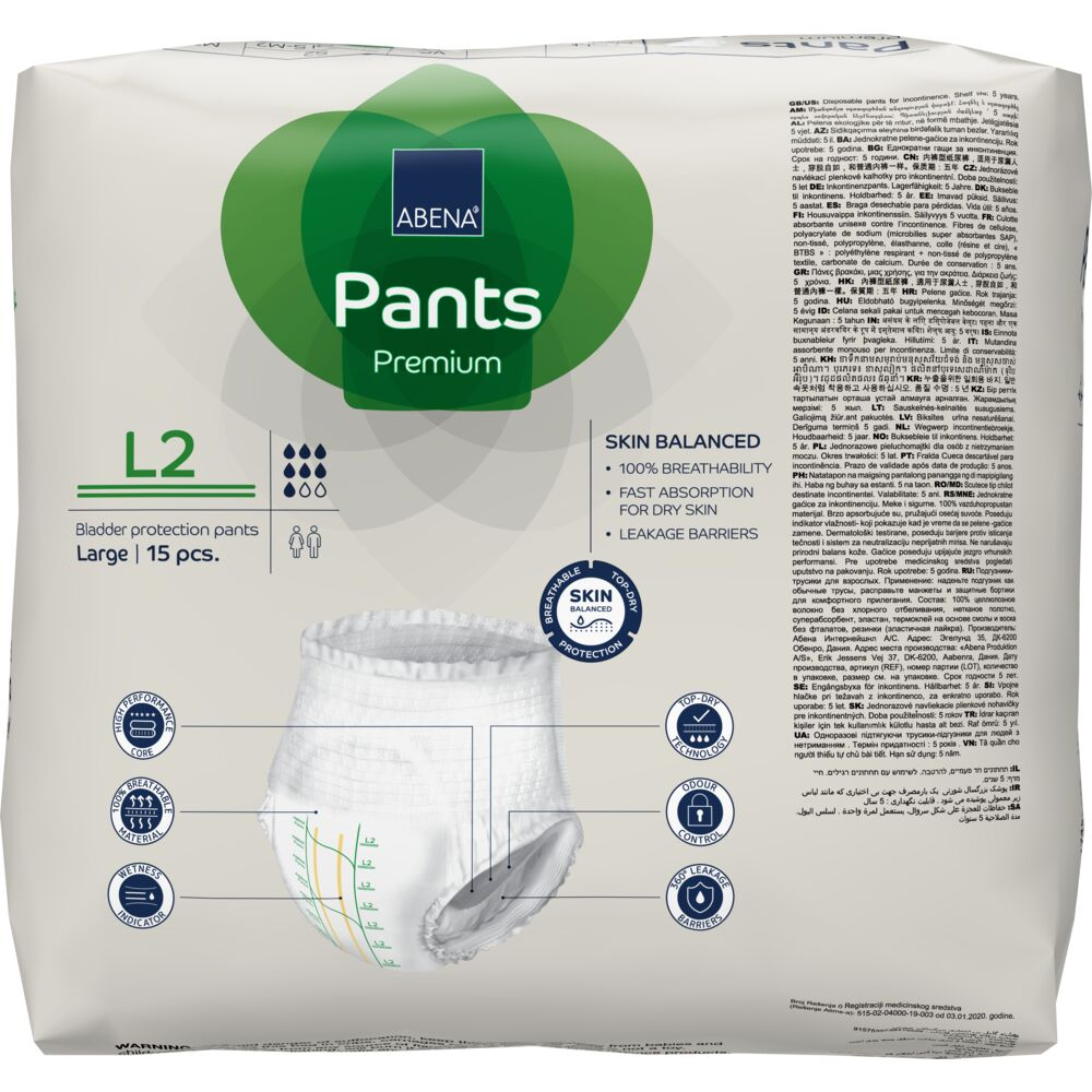 Abena Premium Pants 2 Inkontinens | Str. L fra Abena