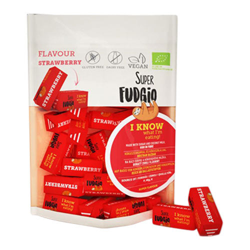 Super Fudgio Karameller Med Jordbær Økologisk | 150 gr fra Super Fudgio