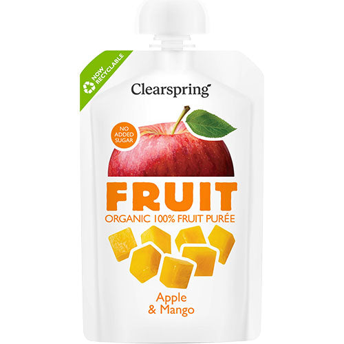 Clearspring Æble & Mango Frugtpuré Ø | 100 gr fra Clearspring