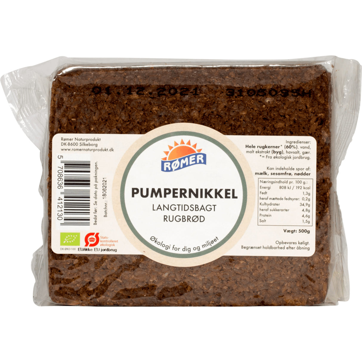 Pumpernikkel Rugbrød Øko fra Rømer