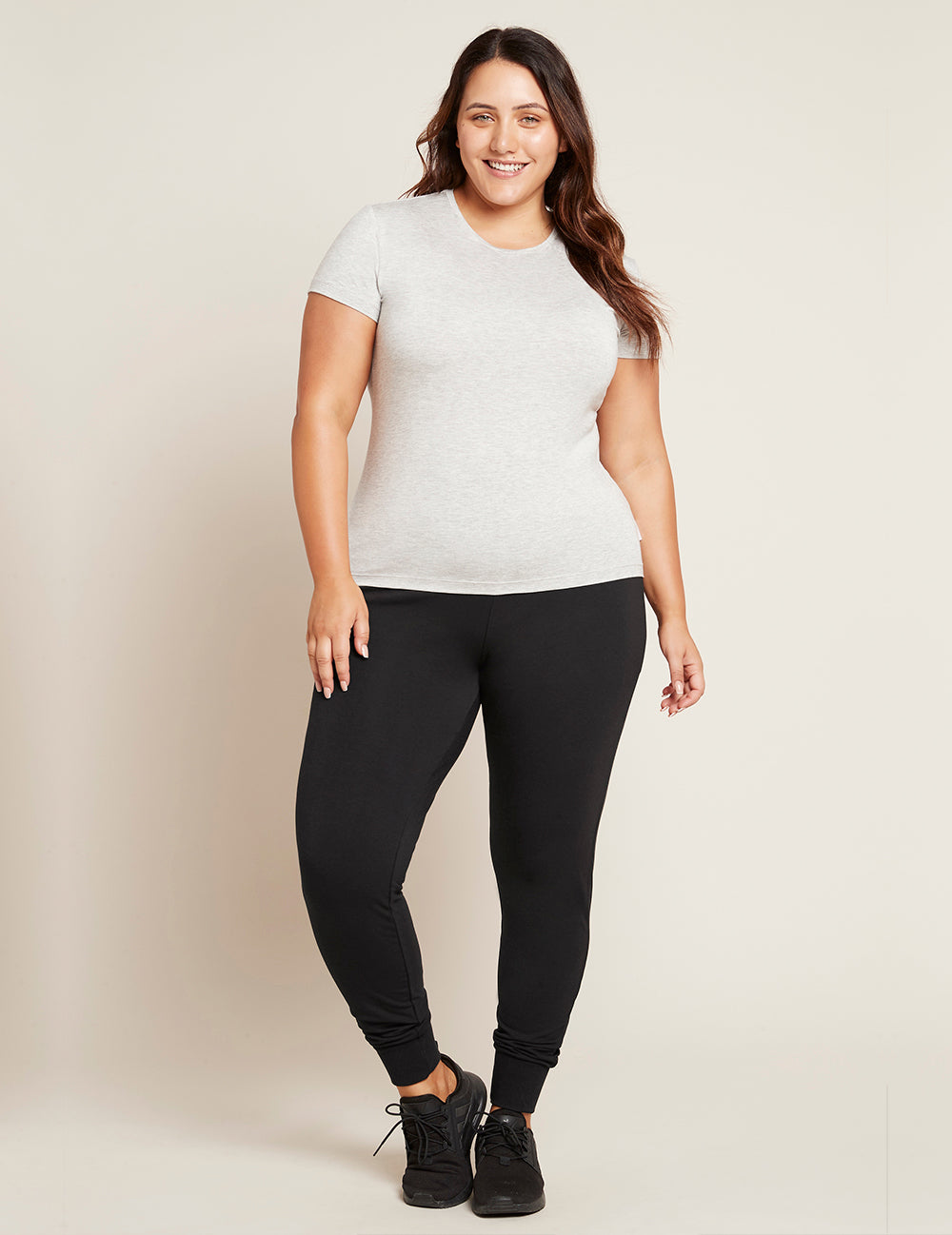 Boody Women´s Crew Neck Light Marl | Str. S fra Boody