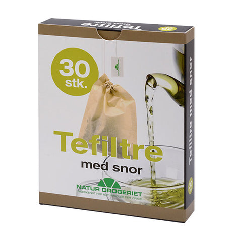 Tefiltre Med Snor Engangsfilter, Ubleket fra Natur-Drogeriet