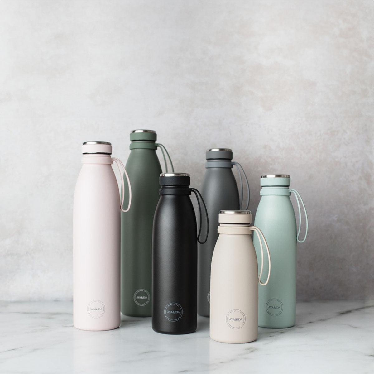 Termos Drikkeflaske Rustfritt Stål Matt Svart fra AYA&IDA