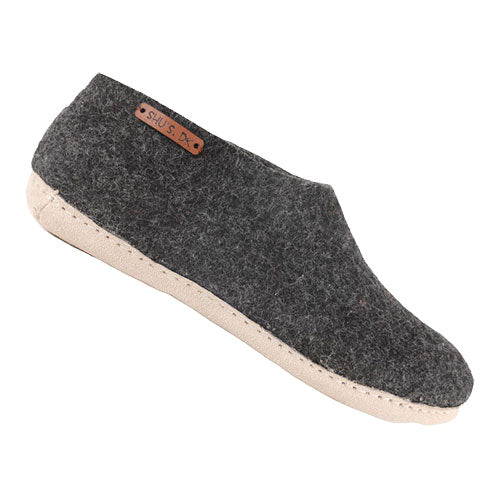 SHU`S Hjemmesko m. Læder Sål Dark Grey | 41 fra SHUS