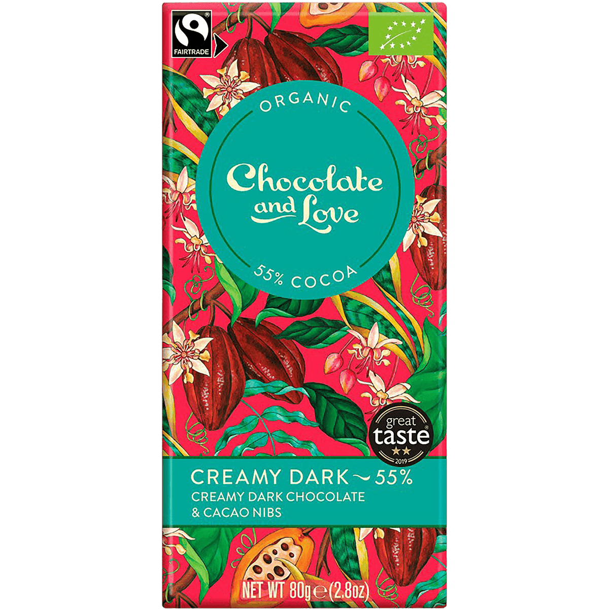 Chocolate and Love Sjokolade Creamy Dark 55% Økologisk fra | 80 g