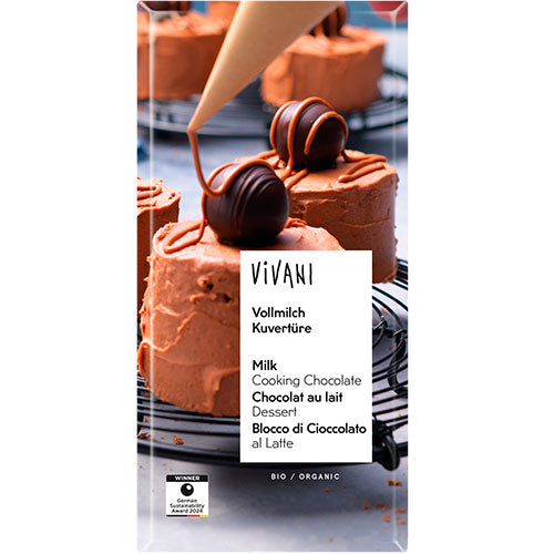 Vivani melkesjokoladeovertrekk 35 % Ø | 150 gr