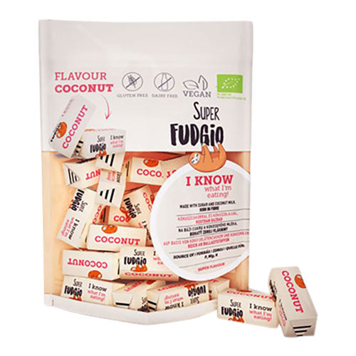 Super Fudgio Karameller Med Kokos Økologisk | 150 gr fra Super Fudgio