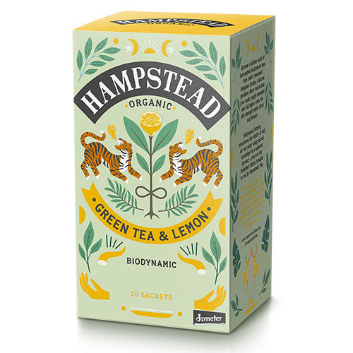 grønn te og sitron Øko Demeter fra Hampstead Tea