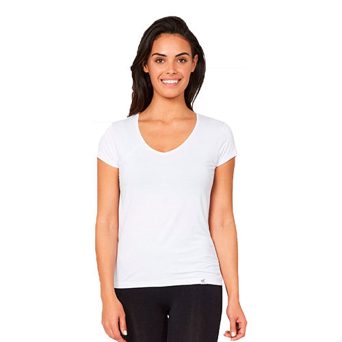 Boody Women´s V-neck T-shirt Hvid | Str. Xl fra Boody