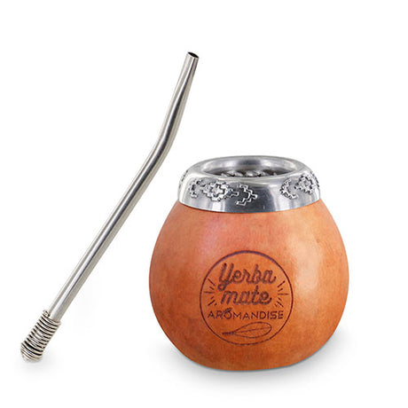 Kalebass Krus M. Stålsugerør (Bombilla) fra Aromandise